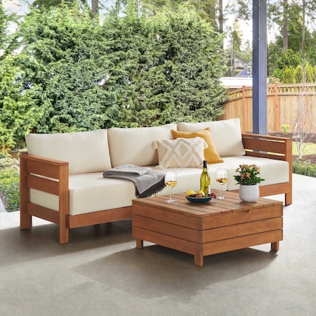 Alaterre Furniture Barton Weather-Resistant Set, Outdoor Patio Furniture Set, 3-Seat Outdoor Couch, Lift Top Table 80-OUTD-WD-3SOFA-S1